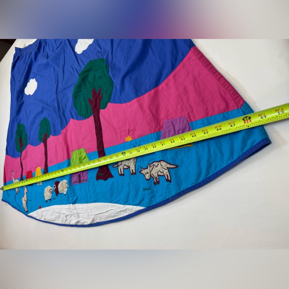 Vintage Southern Mirage 3XL topicano Mexican embroider skirt landscape (bin JJ) - Picture 9 of 11